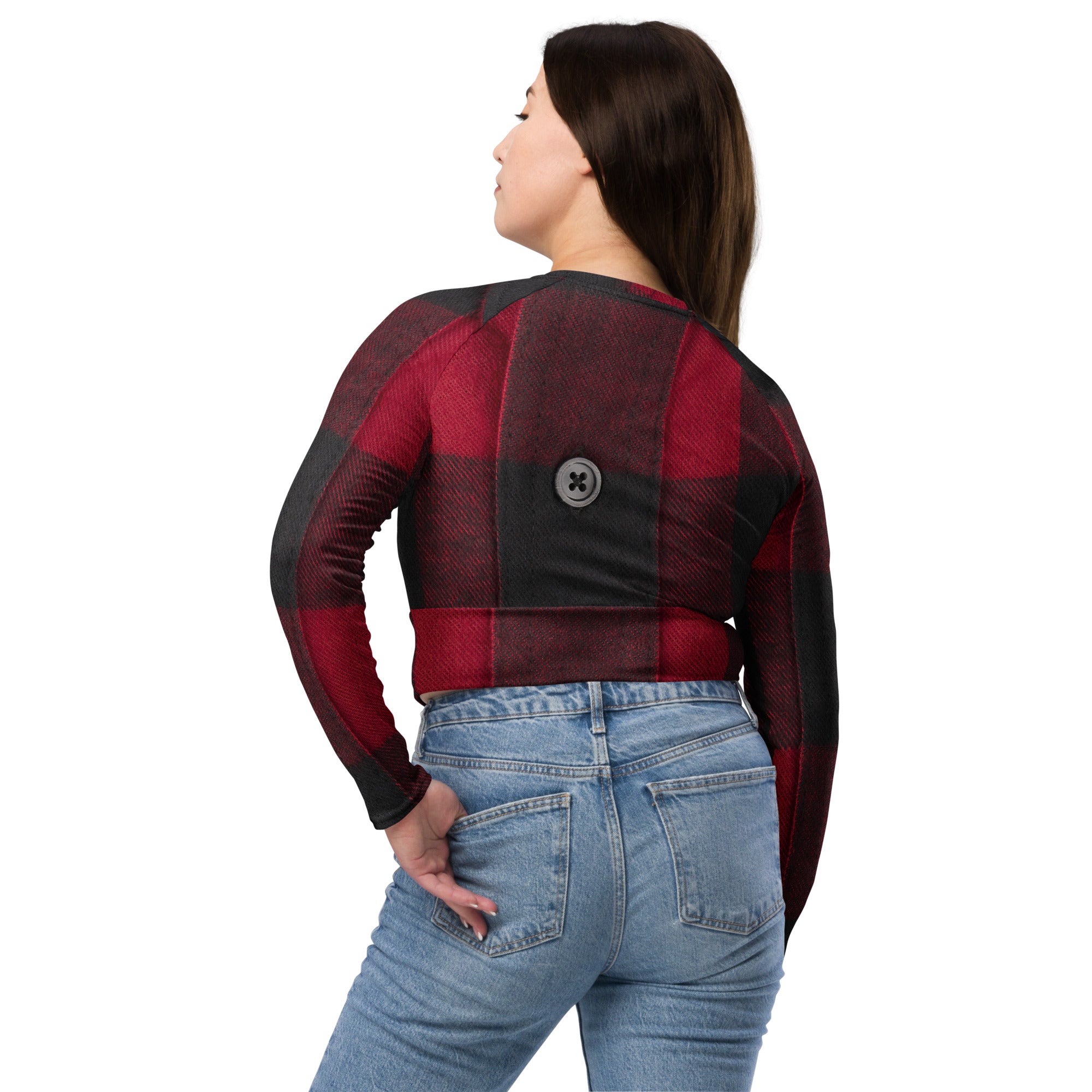 Girls' Christmas Cropped Top. Not-a-PJ Plaid Christmas Streetwear or Activewear. WickedYo.